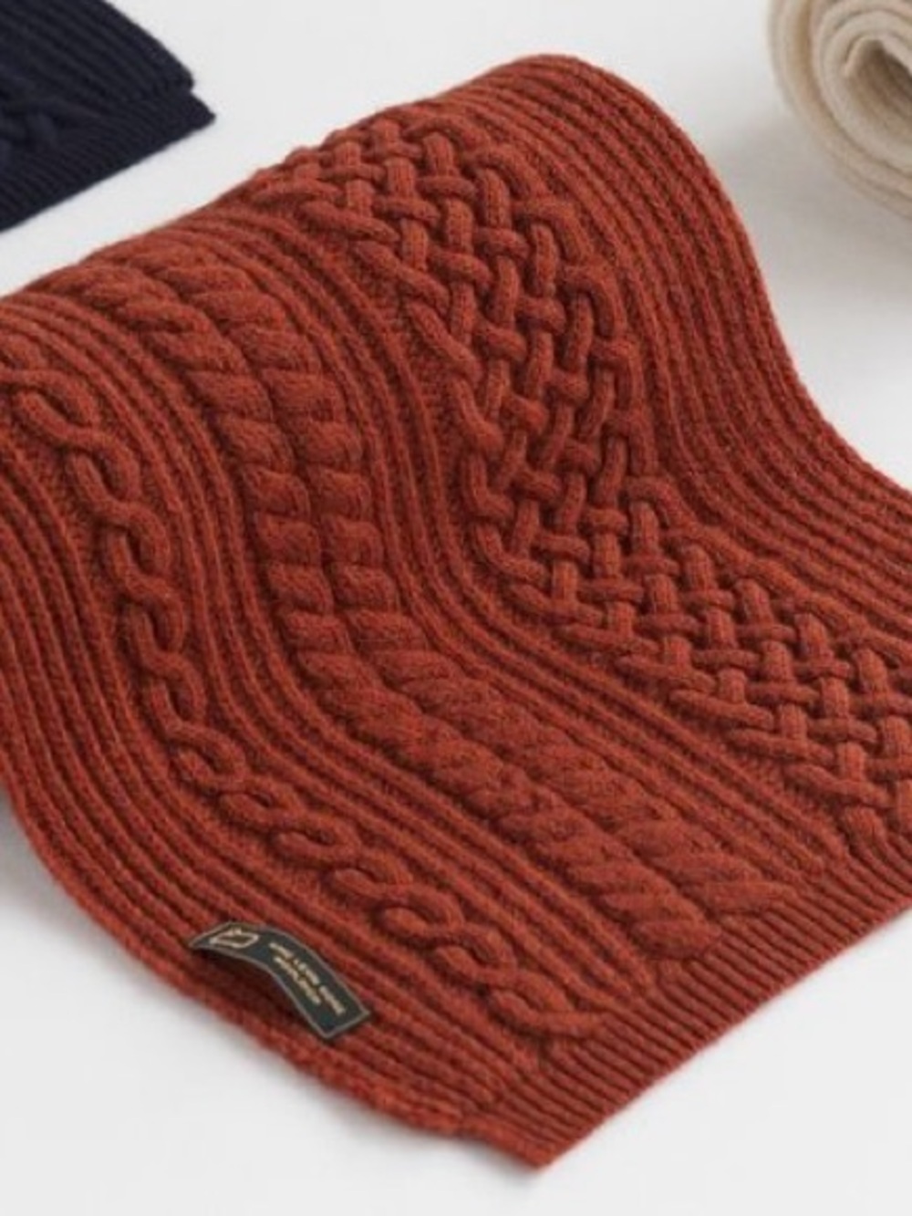 Aime Leon Dore Cable Knit Scarf in Rust